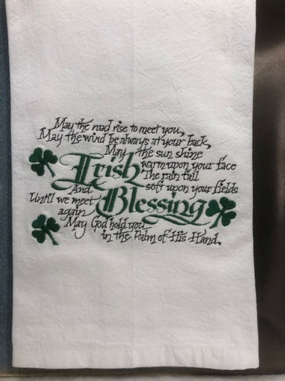 Irish Blessing Kitchen Tea Towel, St. Patrick's Day Kitchen Tea Towel, St. Paddy's Day, May the Road Rise, St. Patrick's Day Gift, home deco