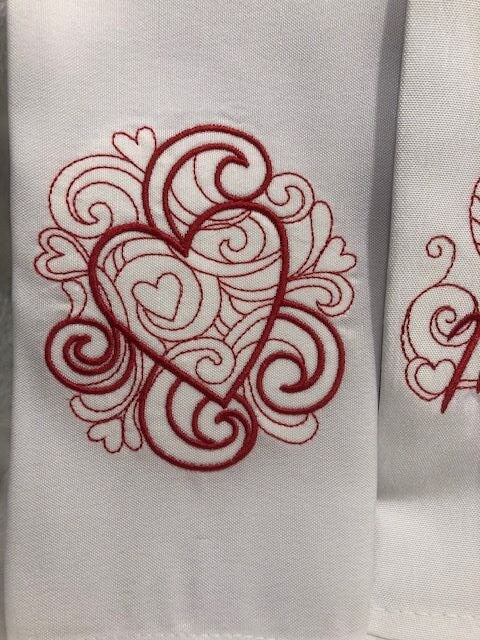 Valentine Cloth Dinner Napkin Set of 6, Valentine's Day Dinner Napkin, Embroidered, Customized, Valentines Day, I love you, Mr Mrs