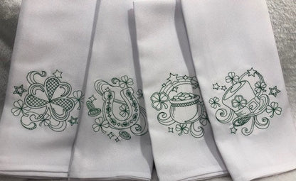 St Patrick's Day Cloth Dinner Napkin Set of 4, St Paddy Day DinnerNapkin, Embroidered, Customized, Monogrammed dinner napkin