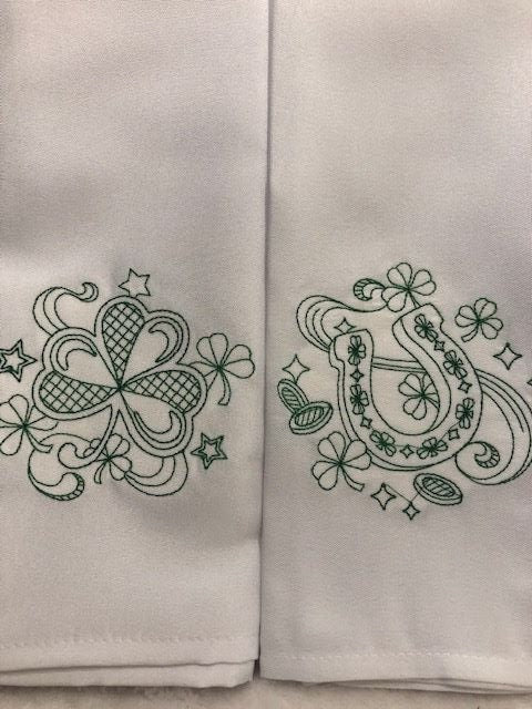 St Patrick's Day Cloth Dinner Napkin Set of 4, St Paddy Day DinnerNapkin, Embroidered, Customized, Monogrammed dinner napkin