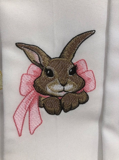 Easter bunny cloth dinner napkin set of 6, embroidered, customized, dinner napkin, Easter dinner, Easter Rabbit, Easter Bunny family dinner