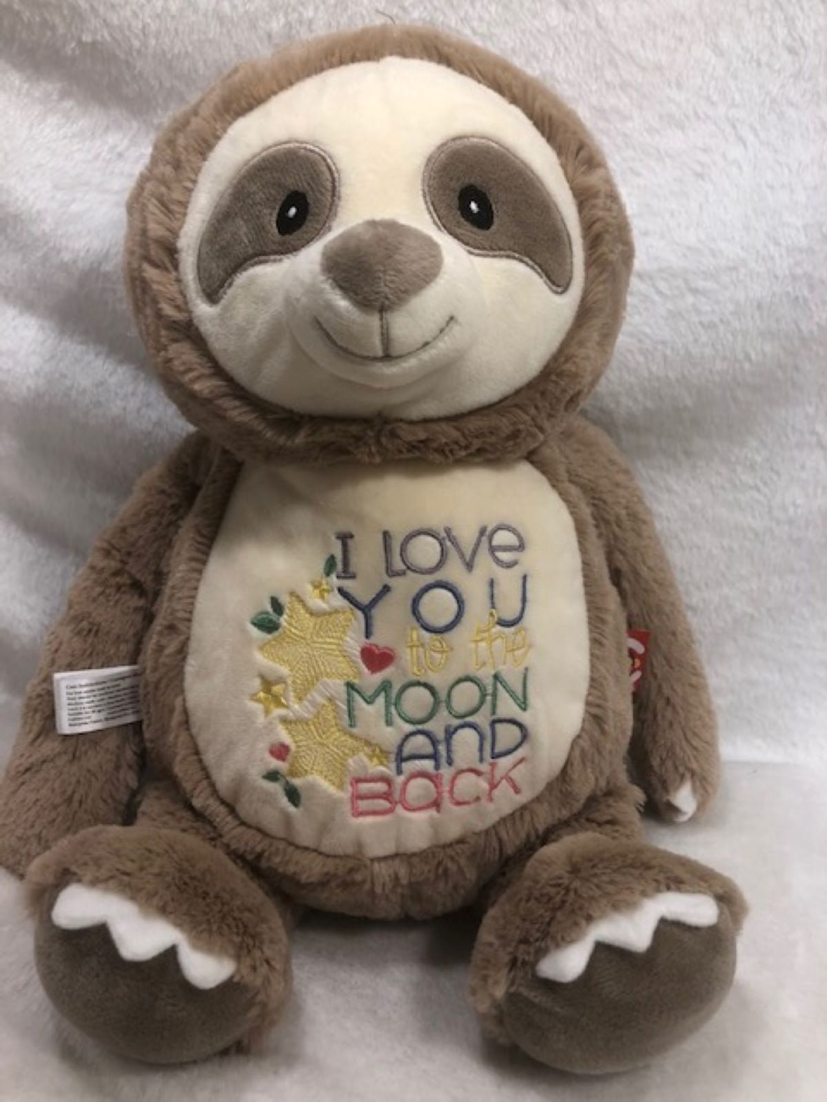 My First Sloth Bear, Love you to the Moon, embroidered, personalized, Baby shower gift, gift for baby, plush koala, sloth plush,