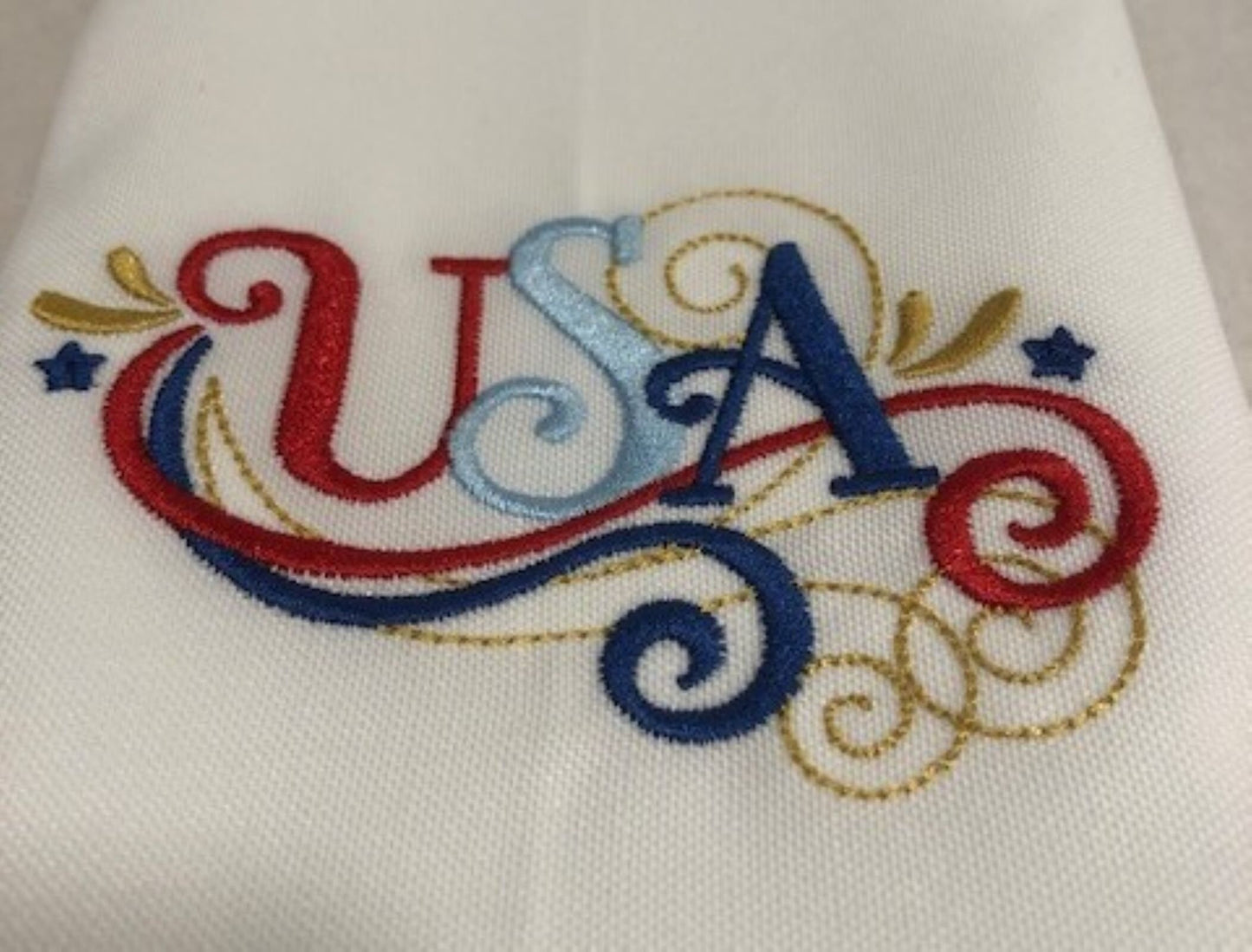 Fourth of July Cocktail Napkin Set, Independence Day Cloth Cocktail Napkins, July Fourth Embroidered, Memorial Day, Personalized, Customized
