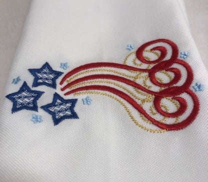 Fourth of July Cocktail Napkin Set, Independence Day Cloth Cocktail Napkins, July Fourth Embroidered, Memorial Day, Personalized, Customized