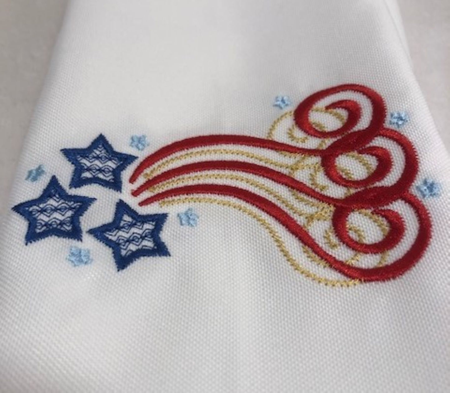Fourth of July Dinner Napkin Set, Independence Day Cloth Dinner Napkins, July Fourth Embroidered, Personalized, Customized