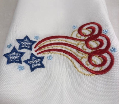 Fourth of July Dinner Napkin Set, Independence Day Cloth Dinner Napkins, July Fourth Embroidered, Personalized, Customized