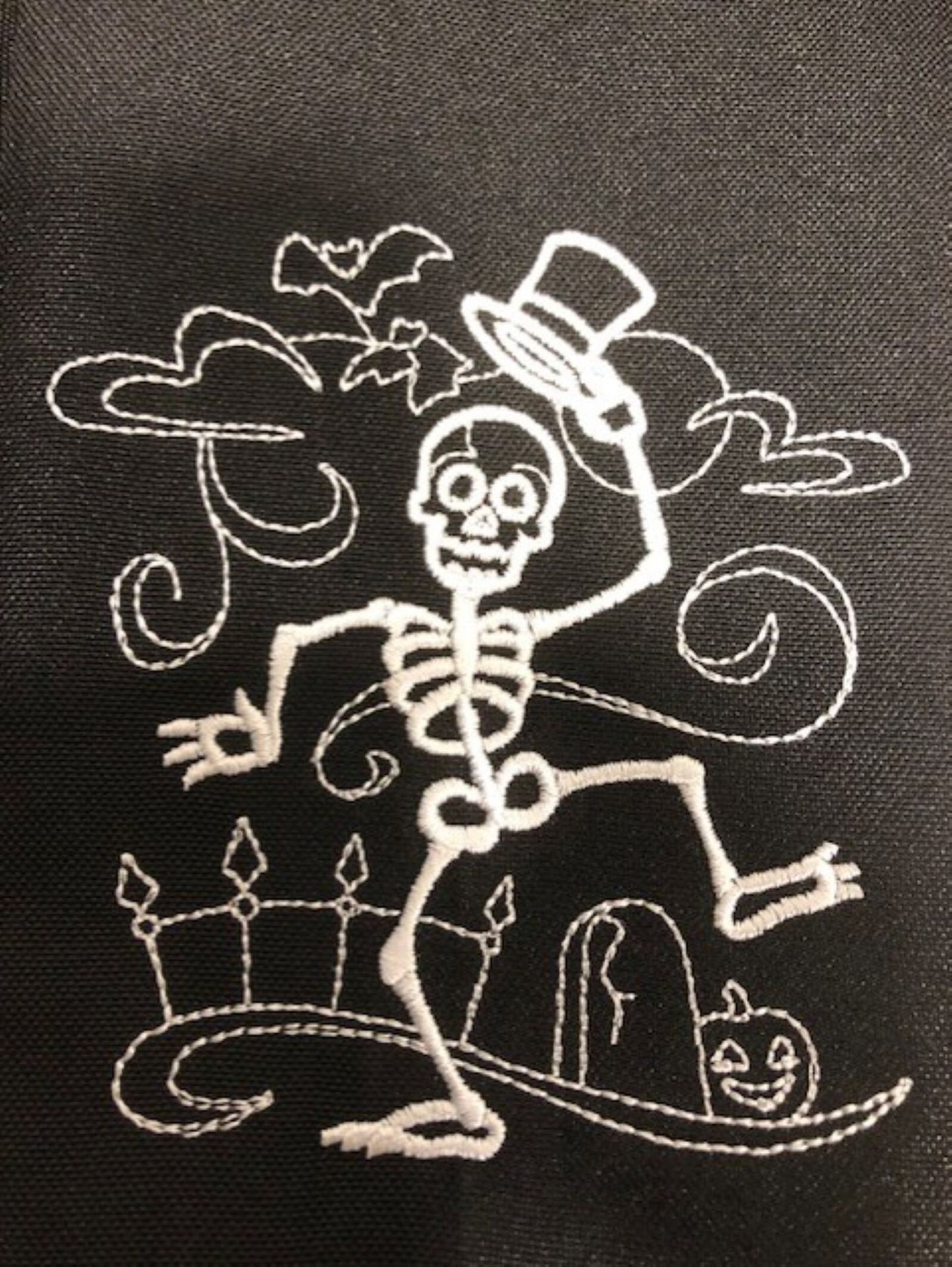 Halloween Dinner Cloth Napkin Set, All Hallows Eve, Day of the Dead, Customized Personalized Embroidered