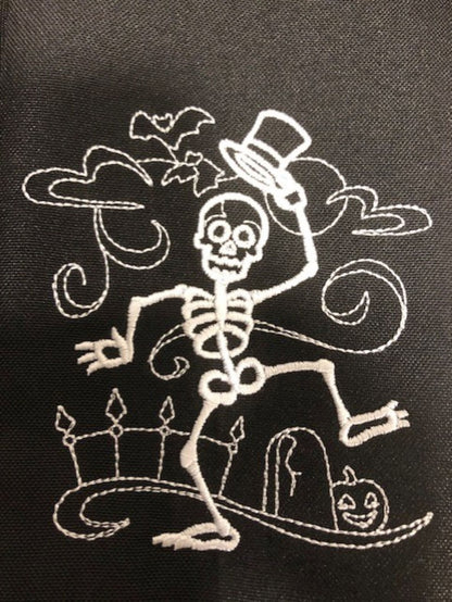 Halloween Dinner Cloth Napkin Set, All Hallows Eve, Day of the Dead, Customized Personalized Embroidered