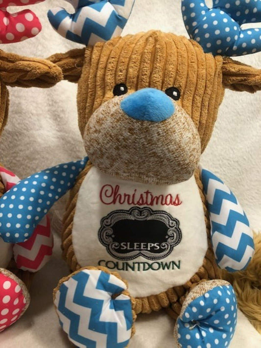 Christmas Snowman, Reindeer, Gingerbread Man Plush Countdown Calendar Customized Personalized Embroidered, Christmas Advent Calendar gift