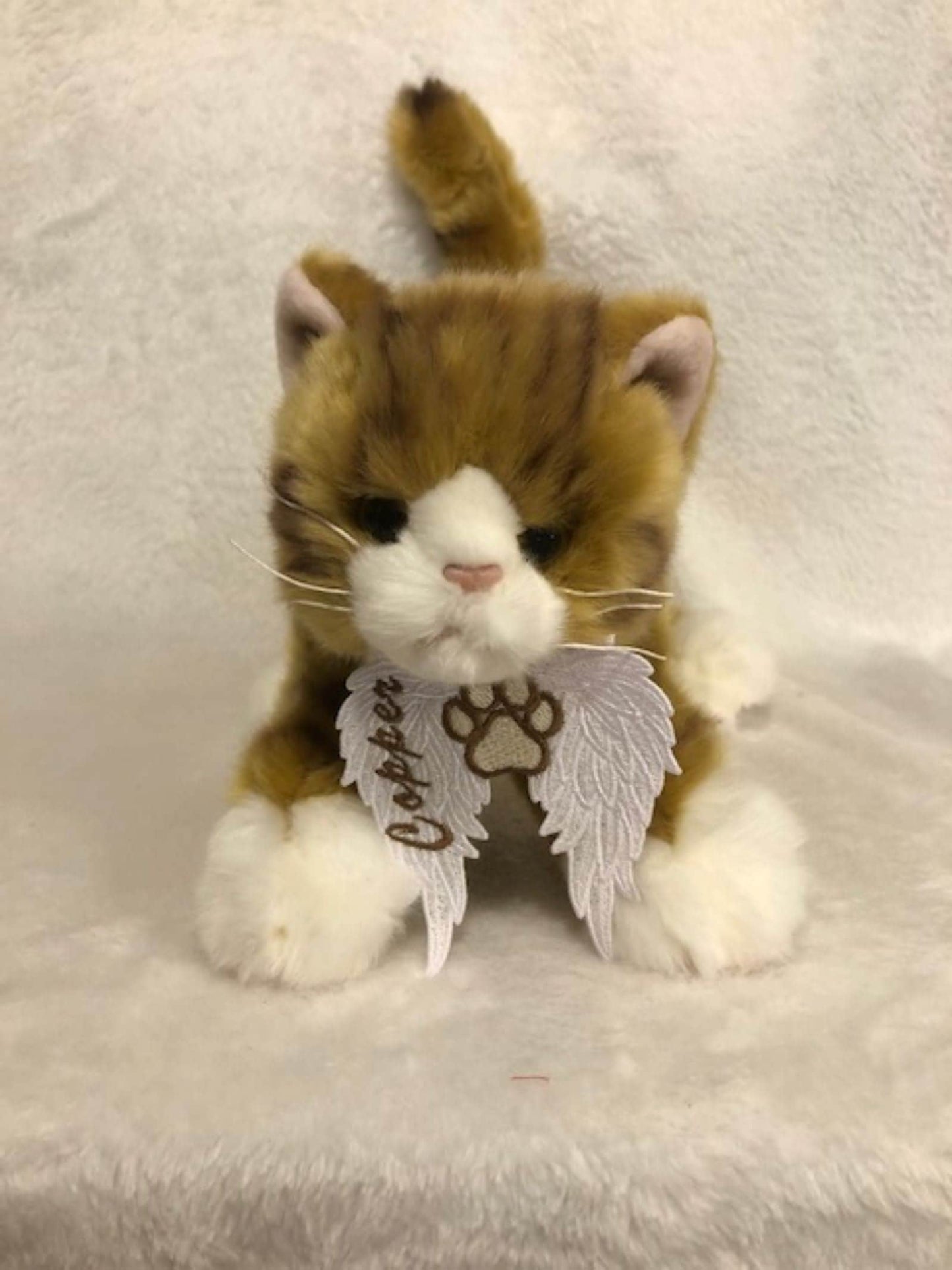 Pet Loss Gifts Angel Wings with Paw Print FSL, Tabby Cat Plush,  Pet Loss, Memorial, Rainbow bridge