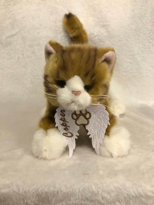Pet Loss Gifts Angel Wings with Paw Print FSL, Tabby Cat Plush,  Pet Loss, Memorial, Rainbow bridge