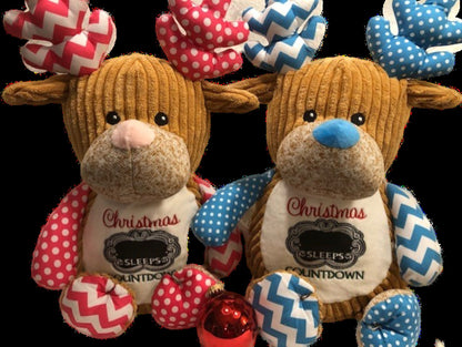 Christmas Snowman, Reindeer, Gingerbread Man Plush Countdown Calendar Customized Personalized Embroidered, Christmas Advent Calendar gift