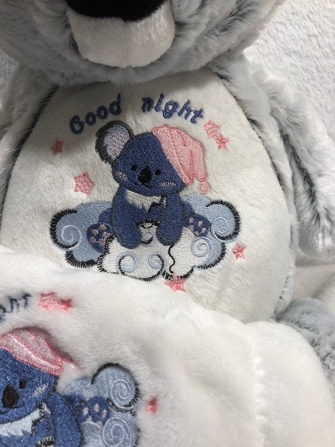 My First Koala Bear, Sweet Dreams, embroidered, personalized, Baby shower gift, gift for baby, plush koala,