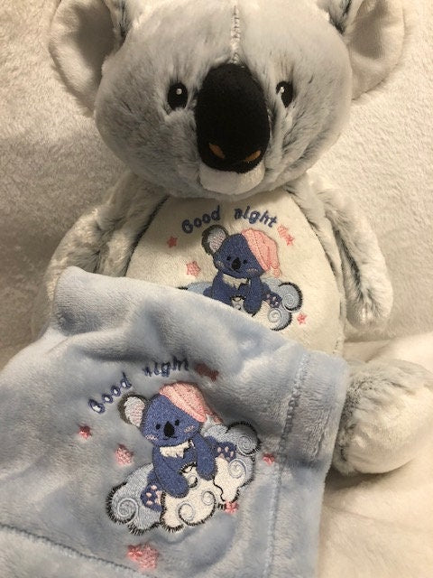 My First Koala Bear, Sweet Dreams, embroidered, personalized, Baby shower gift, gift for baby, plush koala,