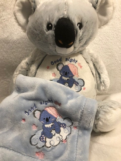 My First Koala Bear, Sweet Dreams, embroidered, personalized, Baby shower gift, gift for baby, plush koala,