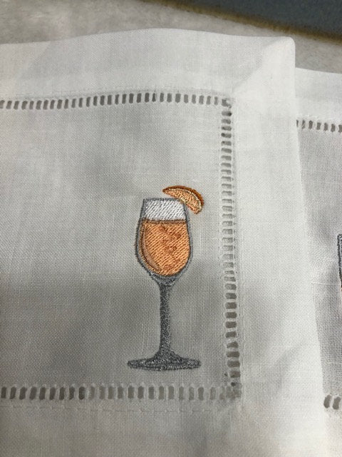 Alcohol themed Embroidered Cocktail Napkins, Boozy Cocktail Napkins set of 6, Bar Top Napkins, Tequila, Bloody Mary, Housewarming Gifts