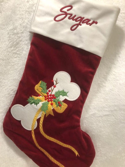 Personalized Pet Christmas Stocking – Embroidered Dog or Cat