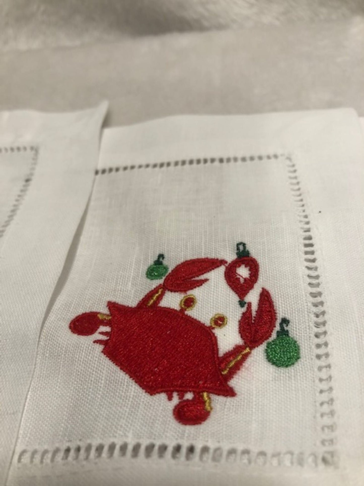 Cajun Christmas Cocktail Napkins - Embroidered