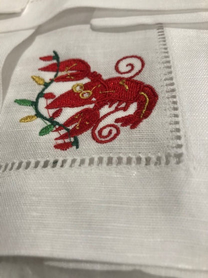 Cajun Christmas Cocktail Napkins - Embroidered