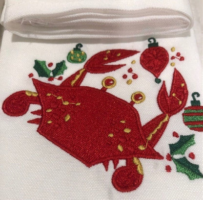 Cajun Christmas Dinner Napkins - Embroidered
