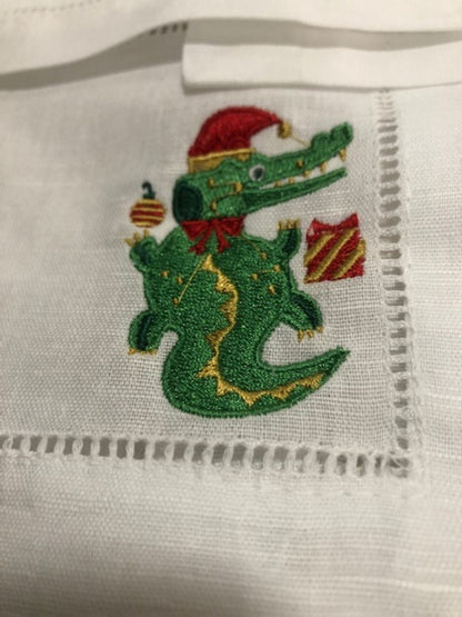 Cajun Christmas Cocktail Napkins - Embroidered