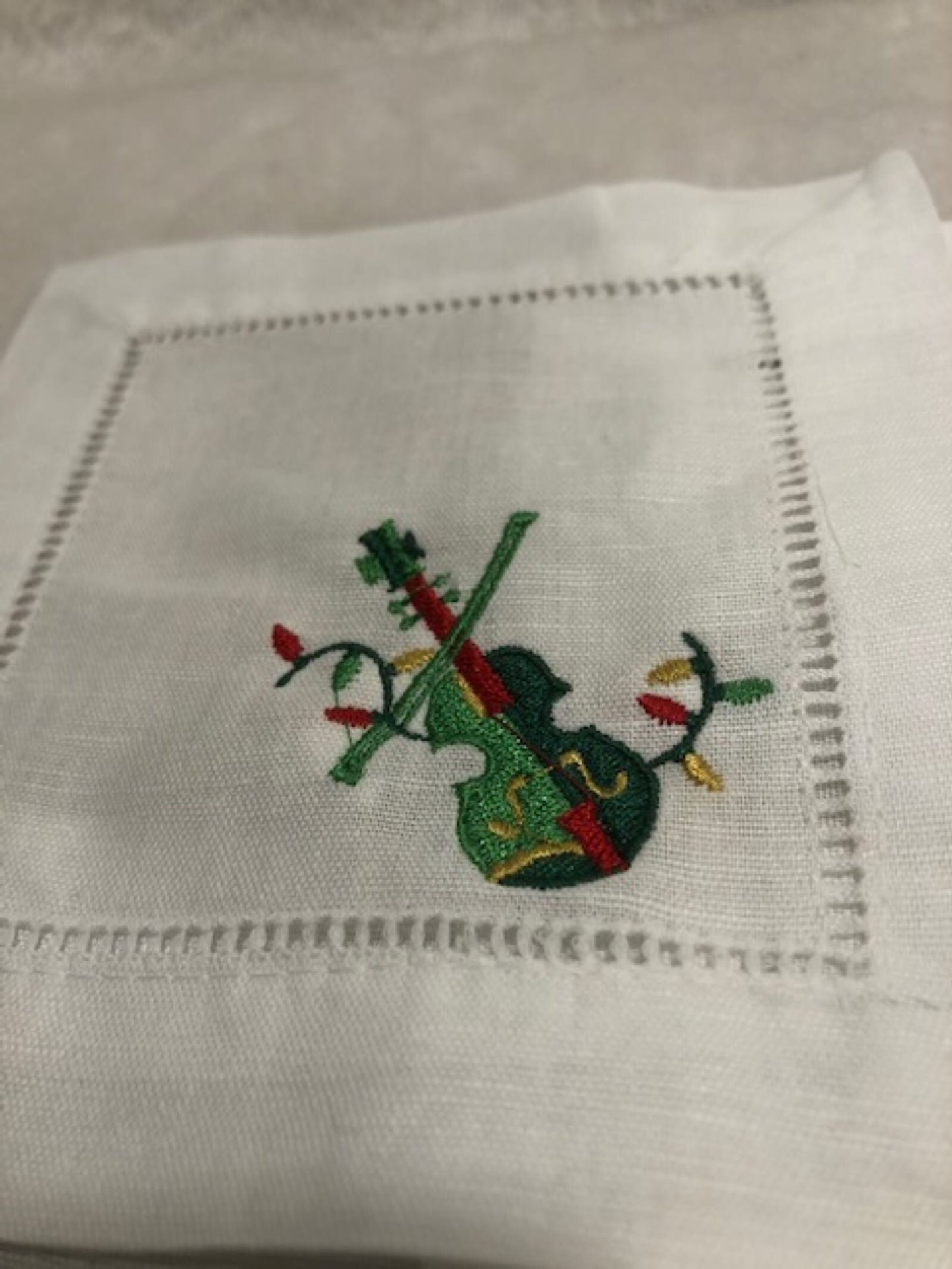 Cajun Christmas Cocktail Napkins - Embroidered