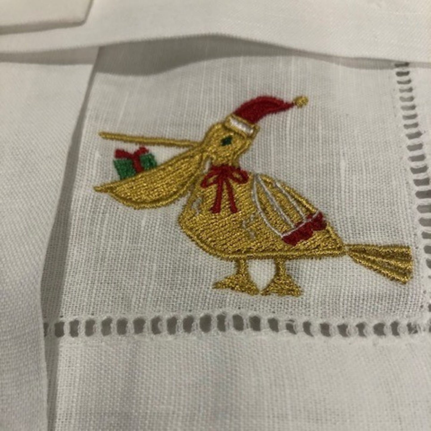 Cajun Christmas Cocktail Napkins - Embroidered