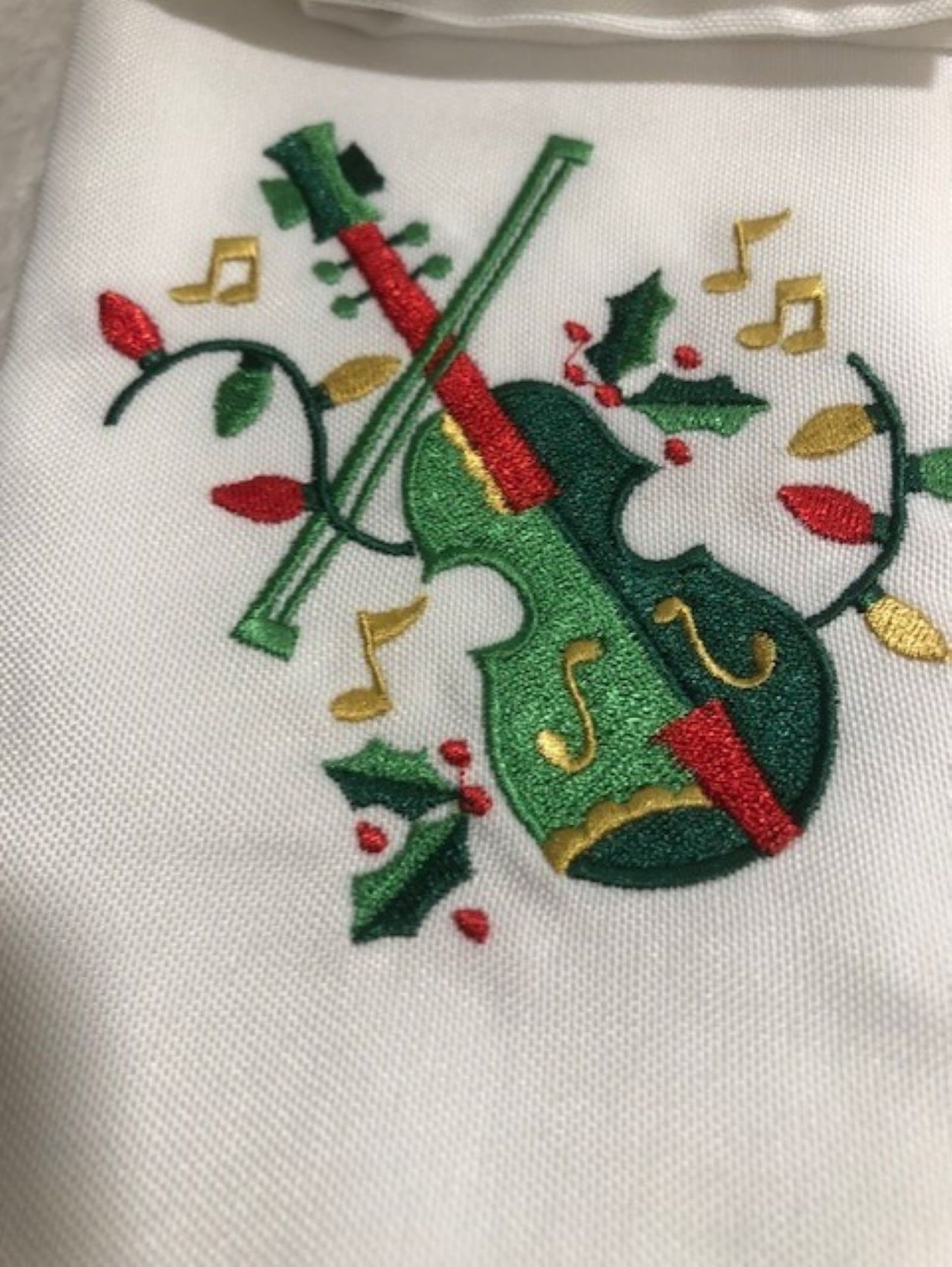 Cajun Christmas Dinner Napkins - Embroidered