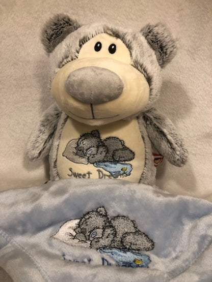 Teddy Bear Plush personalized gift, Bear Baby gift set, Bear embroidered, customized, Teddy Bear Embroidery buddy, My First Teddy Bear