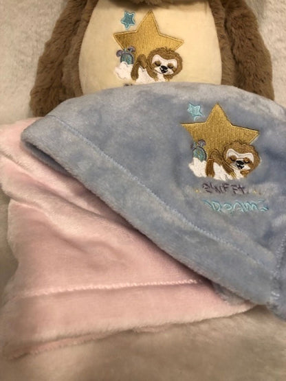 My First Sloth, Sweet Dreams, Sloth three toed, embroidered, personalized, Baby shower gift, gift for baby, plush sloth