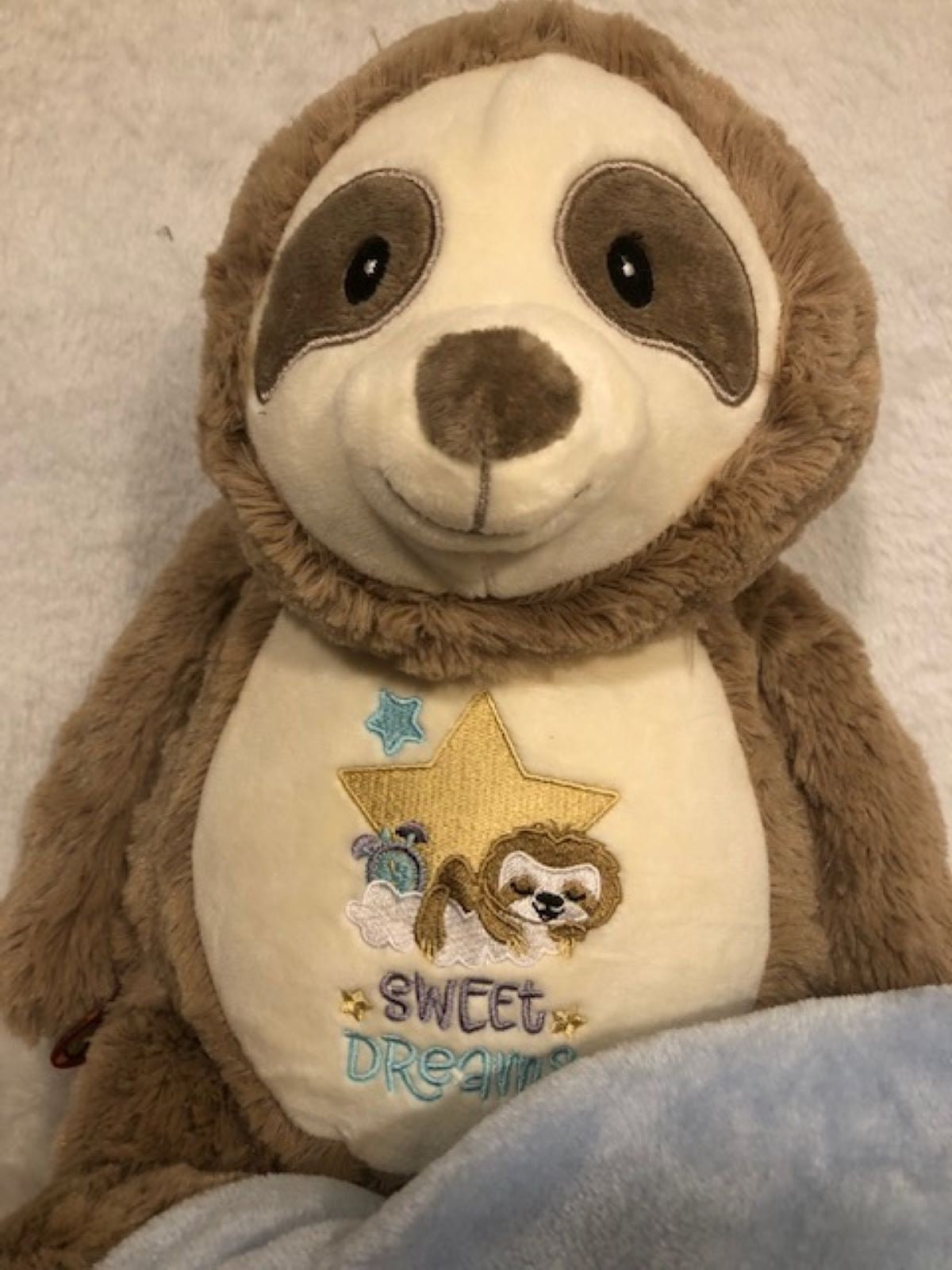 My First Sloth, Sweet Dreams, Sloth three toed, embroidered, personalized, Baby shower gift, gift for baby, plush sloth