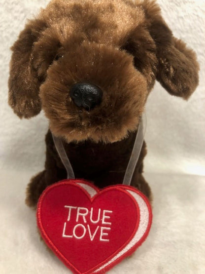 Valentine Puppy plush personalized, customized, dog stuffed animal embroidered Valentine, puppy dog stuffed plush