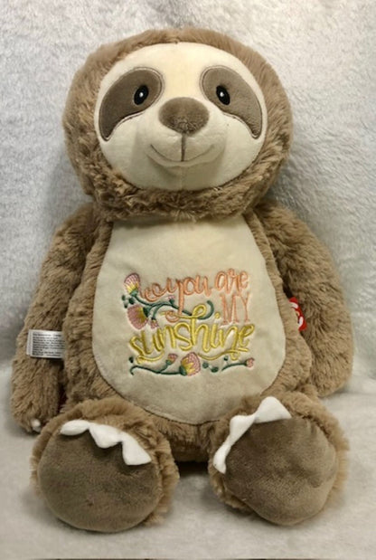 My First Sloth, Sweet Dreams, Sloth three toed, embroidered, personalized, Baby shower gift, gift for baby, plush sloth
