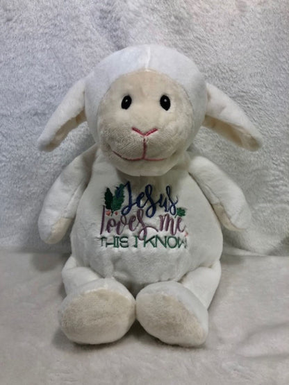 Lamb Plush customized, personalized, Baby shower gift, baby gift, gift for baby, gift for new mom, embroidered