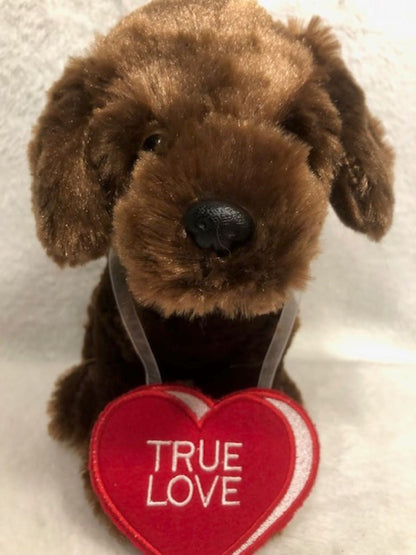 Valentine Puppy plush personalized, customized, dog stuffed animal embroidered Valentine, puppy dog stuffed plush