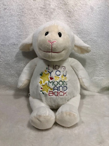 Lamb Plush customized, personalized, Baby shower gift, baby gift, gift for baby, gift for new mom, embroidered