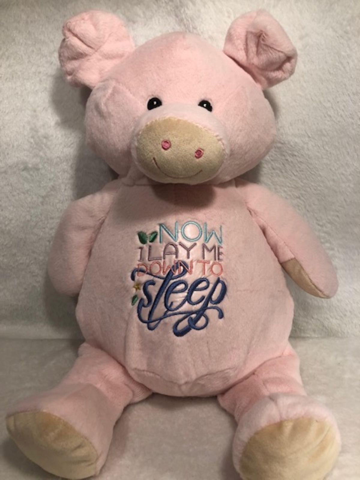 Customized Pig stuffed animal, embroidered, customized, personalized, custom plush, Pink Pig, Stuffed Pig