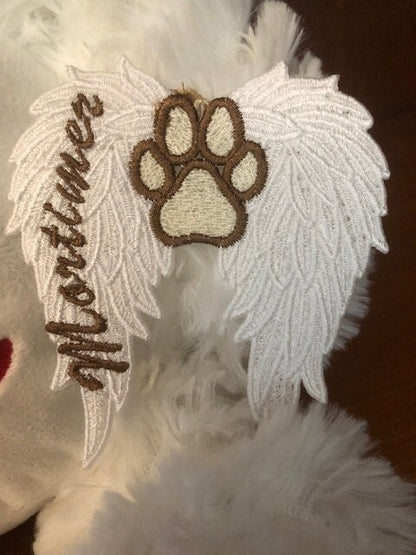 Pet Loss Gifts Angel Wings with Paw Print FSL, Wings with Paw FSL, FSL Christmas Ornament, Pet Loss, Loss of Pet, Memorial, Rainbow bridge