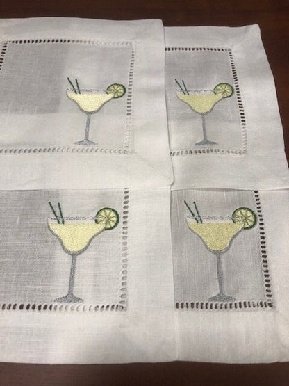 Cinco de Mayo Embroidered Cocktail Napkins, Cinco De Mayo Cocktail Napkins set of 4, Bar Top Napkins, Cinco de Mayo gift ideas
