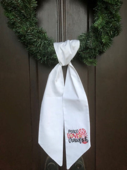 Crawfish Wreath Sash, Wreath Sash, Wreath Bow, Crawfish decoration, Cajun Celebration
