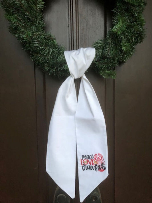 Crawfish Wreath Sash, Wreath Sash, Wreath Bow, Crawfish decoration, Cajun Celebration