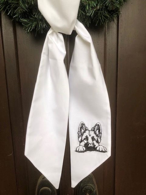 German Shepherd Wreath Sash, Wreath Sash, Wreath Bow, German shepherd decoration, Dog Wreath Sash.  Celebration