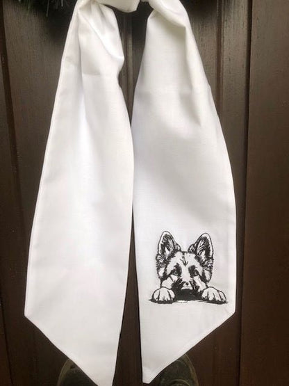 German Shepherd Wreath Sash, Wreath Sash, Wreath Bow, German shepherd decoration, Dog Wreath Sash.  Celebration