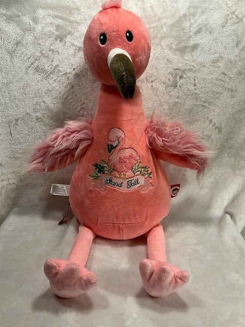 Flamingo Plush personalized gift, Flamingo Baby gift set, Flamingo customized embroidered , Flamingo embroidery buddy, Flamingo stuffed baby