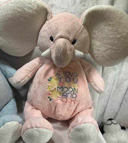 Elephant personalized stuffed animal, Elephant baby shower gift, Baby Gift, My First Birthday Elephant, customized, embroidered