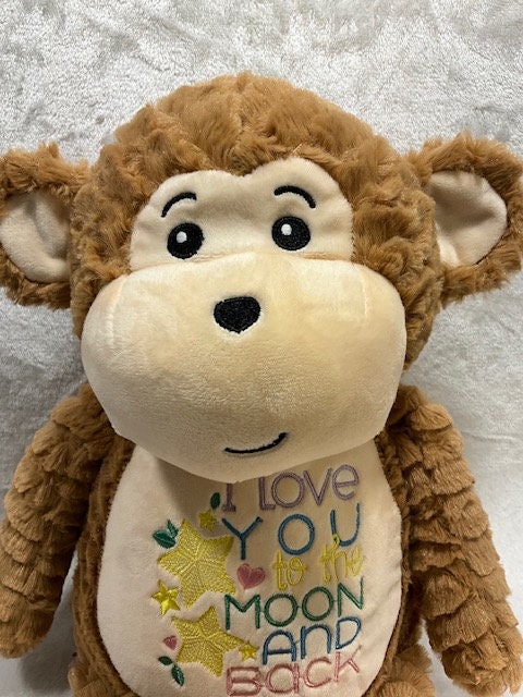 Monkey Plush personalized gift, Monkey Baby gift set, Monkey embroidered, customized, Monkey embroidery buddy, Monkey stuffed baby