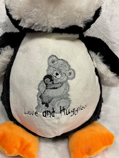 Penguin Plush personalized gift, Penguin Baby gift set, Penguin embroidered customized, Penguin embroidery buddy Penguin stuffed baby