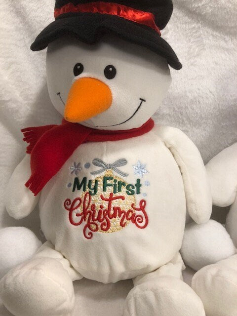 My First Christmas, My First Christmas Snowman, Baby Gift Christmas Plush, personalized, embroidered, Christmas plush, custom plush