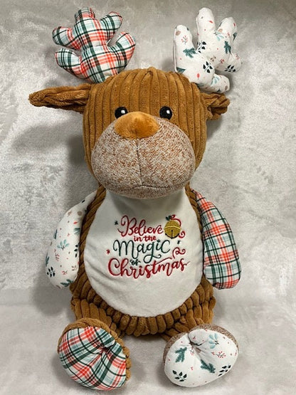 Christmas Plush – “Believe in the Magic of Christmas” Embroidered Holiday Plush
