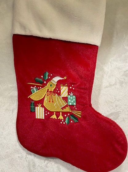 Christmas Cajun Stocking  - Embroidered